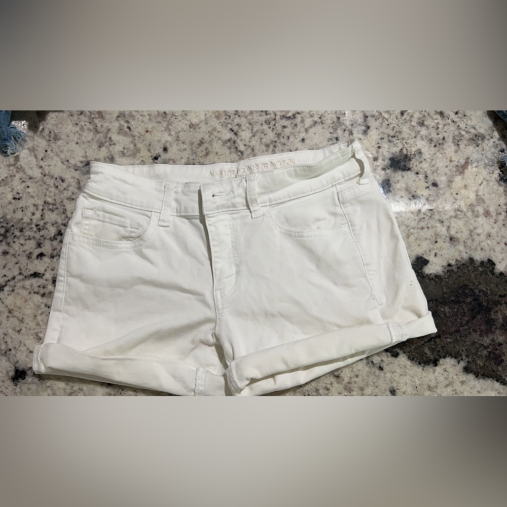 American Eagle White Denim Shorts